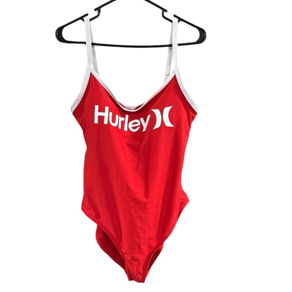 Hurley Red & White Logo One-Piece Swimsuit 1X NWT - Picture 1 of 9